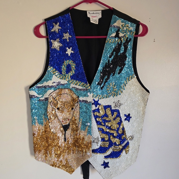 Jackets & Blazers - Sequin Animal Vest with Stars